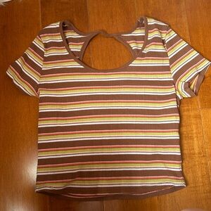 striped multicolor crop top
